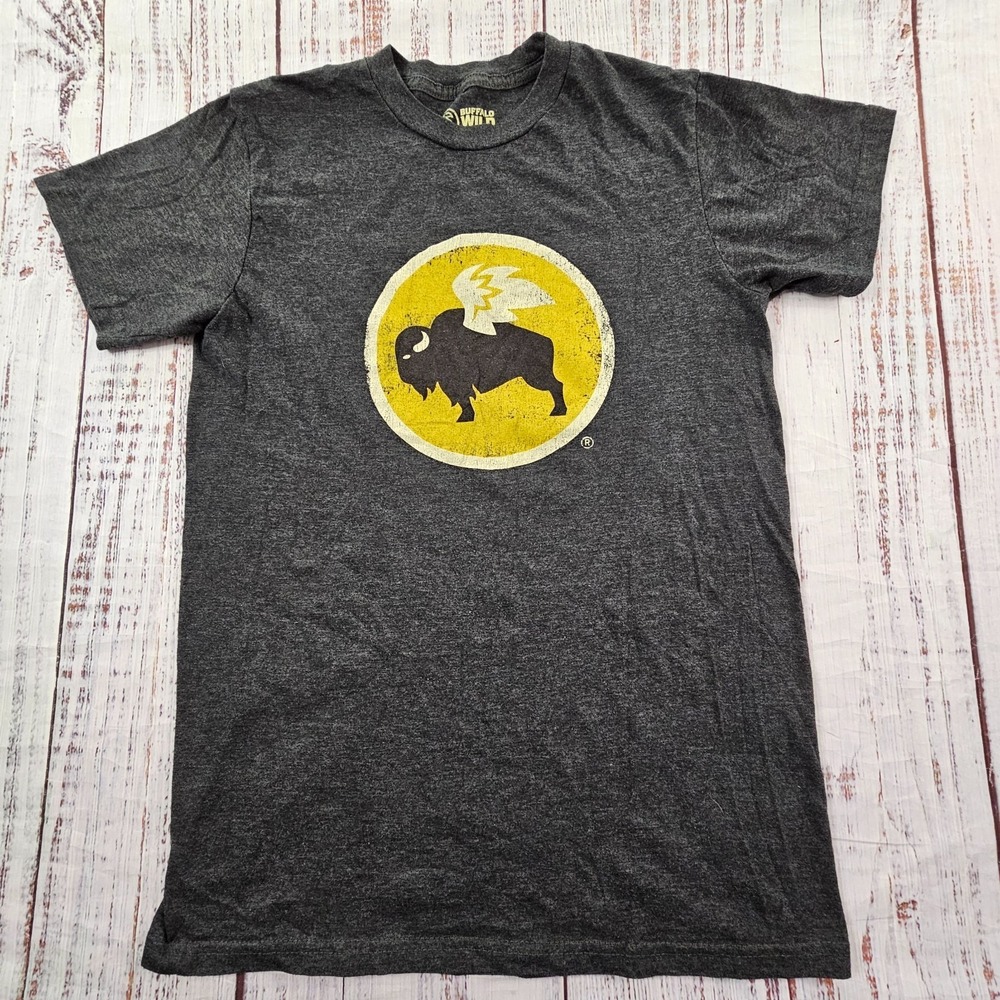 Buffalo Wild Wings Gray Short Sleeve Cotton Blend T-Shirt Men's S‎
